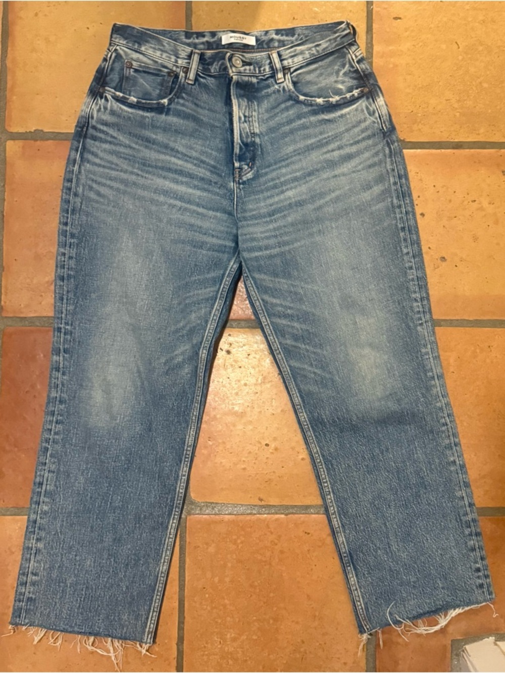 Moussy Vintage - WIDE STRAIGHT CROPPED - Plainedge
